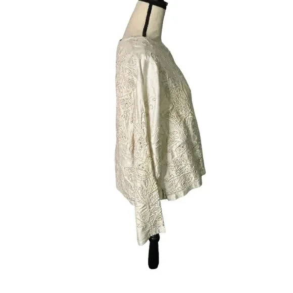 Sandy Starkman Skirt Set Womens‎ 1X White 100% Silk Beaded 3 Piece Vintage - Picture 5 of 16